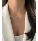 Nude Diamond (1/10 ct. ) & Chocolate Diamond (1/6 ct. ) Sun Pendant Necklace in 14k Gold  18