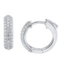 Lab Grown Diamond Pavé Small Huggie Hoop Earrings (1/2 ct. ) in Sterling Silver