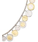 Vermeil Bracelet  Lira Coins Charm Bracelet