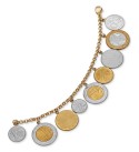 Vermeil Bracelet  Lira Coins Charm Bracelet