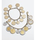 Vermeil Bracelet  Lira Coins Charm Bracelet