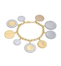 Vermeil Bracelet  Lira Coins Charm Bracelet