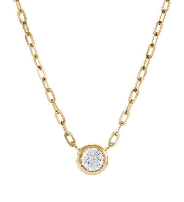 Diamond Bezel Solitaire Pendant Necklace (1/4 ct. ) in 14k Gold  16