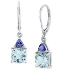 Aquamarine (2-5/8 ct. ) & Iolite (3/8 ct. ) Drop Earrings in Sterling Silver