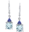 Aquamarine (2-5/8 ct. ) & Iolite (3/8 ct. ) Drop Earrings in Sterling Silver