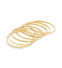 Ladies 18K Micron Gold Plated Stainless Steel Bangle Set  7 Piece