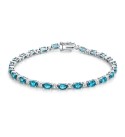 Blue Topaz (8 ct. t.w.) & White Topaz (7/8 ct. t.w.) Tennis Bracelet in Sterling Silver (Also Available In    and Opal)