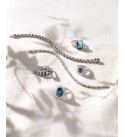 Blue Topaz (8 ct. t.w.) & White Topaz (7/8 ct. t.w.) Tennis Bracelet in Sterling Silver (Also Available In    and Opal)