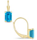 Gemstone Leverback Earrings in 10K Yellow Gold