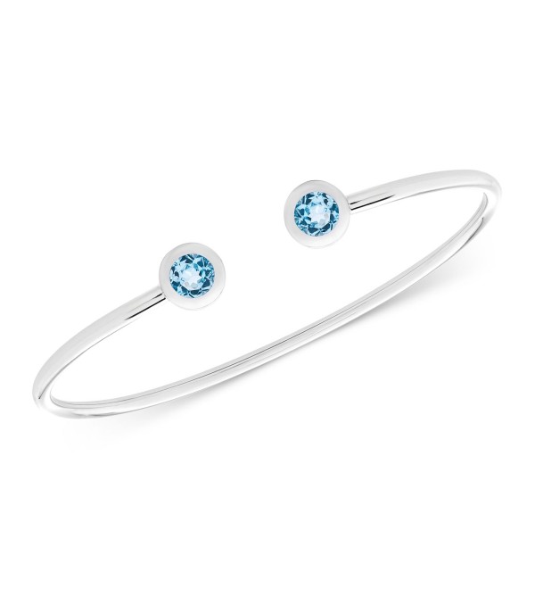 Blue Topaz Open Cuff Bracelet (2-1/10 ct. ) in Sterling Silver (Also Available in Opal  Ruby  and Amethyst)