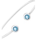 Blue Topaz Open Cuff Bracelet (2-1/10 ct. ) in Sterling Silver (Also Available in Opal  Ruby  and Amethyst)