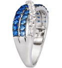 Denim Ombré (3/4 ct. ) & White Sapphire (5/8 ct. ) Crossover Ring in 14k White Gold