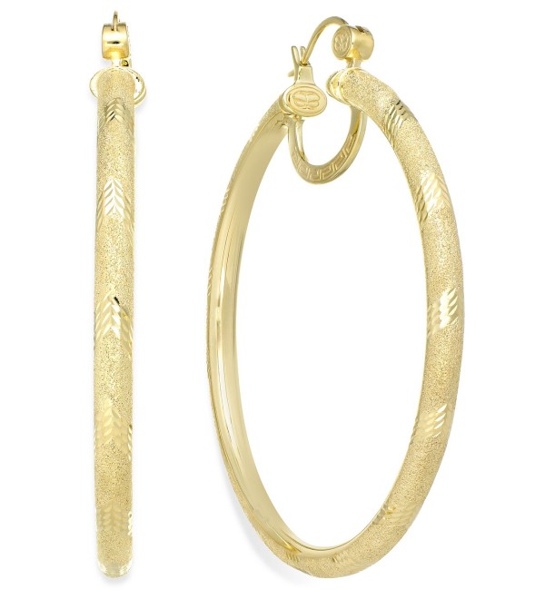 18K Gold over Sterling Silver Earrings  Laser and Diamond-Cut Extra Large Hoop Earrings (Also in Platinum Over Sterling Silver)