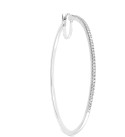 Diamond Oversized Hoop Earrings in 14k Gold over Sterling Silver or Sterling Silver (1/2 ct. )