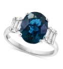 London Blue Topaz (4-1/6 ct. ) & Diamond (1/4 ct. ) in 14k White Gold