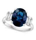 London Blue Topaz (4-1/6 ct. ) & Diamond (1/4 ct. ) in 14k White Gold