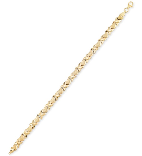 Heart Link Bracelet in 10k Gold