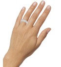 Silver-Tone Round Crystal Ring