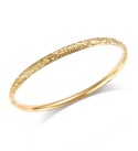 Crystal-Cut Hinge Bangle Bracelet in 14k Gold