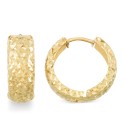 Textured Huggie Hoop Earrings in 14k Gold