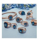 Crazy Collection® Deep Sea Blue Topaz™ (5-3/8 ct. ) and Diamond (3/4 ct. ) Ring in 14k Rose Gold