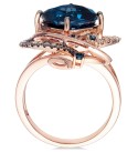 Crazy Collection® Deep Sea Blue Topaz™ (5-3/8 ct. ) and Diamond (3/4 ct. ) Ring in 14k Rose Gold