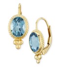 Gemstone Twist Gallery Drop Earring in 14k Yellow Gold Available in Citrine