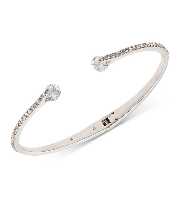 Crystal & Pavé Hinged Bangle Bracelet