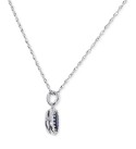 Sapphire (7/8 ct. ) & Diamond (1/10 ct. ) Oval Halo Pendant Necklace in 14k White Gold  16