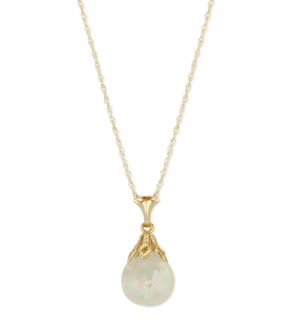 Floating Crushed Opal (1/2 ct. ) Drop Necklace in 14k Yellow Gold