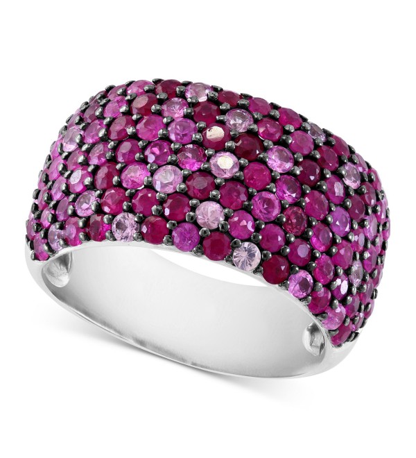 Ruby (1-5/8 ct. ) & Pink Sapphire (1-1/2 ct. ) Ombré Wide Width Ring in Sterling Silver