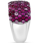 Ruby (1-5/8 ct. ) & Pink Sapphire (1-1/2 ct. ) Ombré Wide Width Ring in Sterling Silver