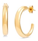 Polished Tapered Hoop Earrings in 14k Gold