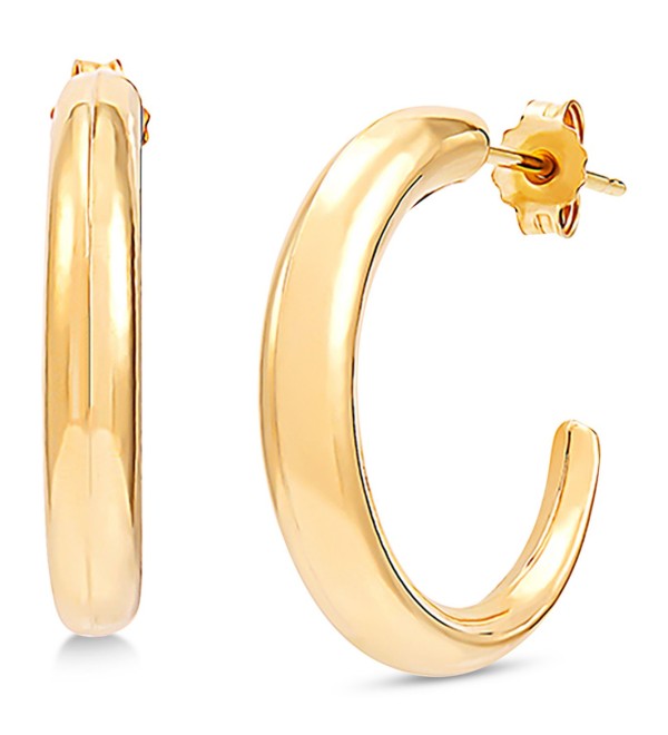 Polished Tapered Hoop Earrings in 14k Gold