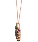 Chocolate Covered Strawberry Pendant Necklace featuring Multi-Gemstone (5/8 ct. ) & Chocolate Diamond (3/8 ct. ) in 14k Rose Gold