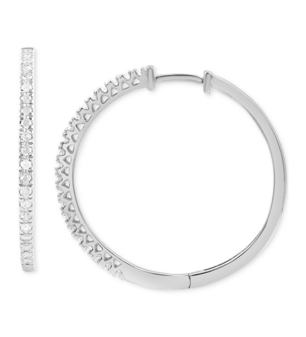 Diamond Small Hoop Earrings (1/4 ct. ) in Sterling Silver