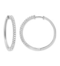 Diamond Small Hoop Earrings (1/4 ct. ) in Sterling Silver