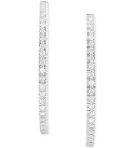 Diamond Small Hoop Earrings (1/4 ct. ) in Sterling Silver