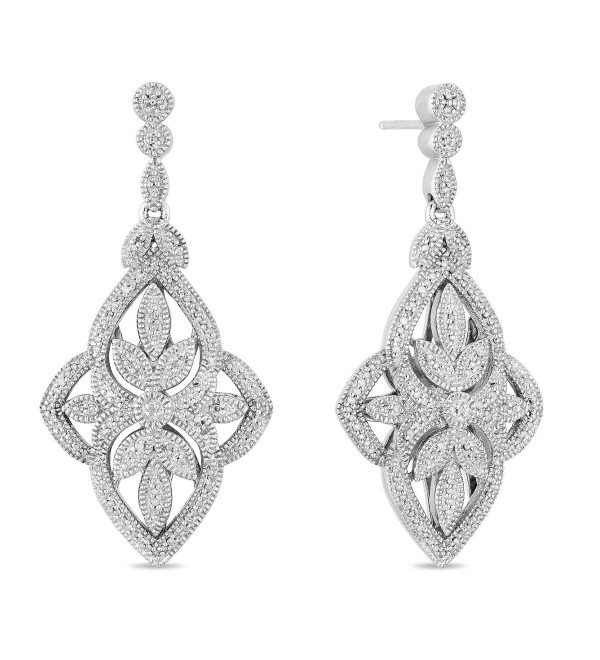 Diamond (1/2 ct. ) Vintage Earrings in Sterling Silver