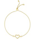 Open Heart Bolo Bracelet in 10k Gold