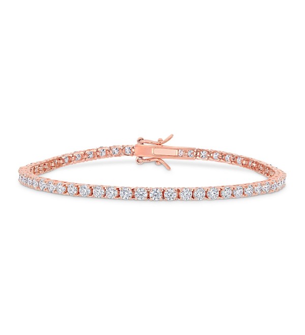 Lab-Created Moissanite Tennis Bracelet (5-1/10 ct. ) in 18k Rose Gold-Plated Sterling Silver