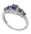 Sapphire (3/4 ct. ) & Diamond (1/6 ct. ) Ring in 14k Gold (Also Available in Ruby & Emerald)