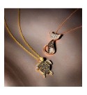 Diamond (3/8 ct. ) & Passion Ruby (1/20 ct. ) Turtle Pendant Necklace in 14k Gold  18