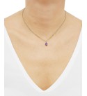 Amethyst Pear Solitaire Pendant Necklace (1 ct. ) in 14k Gold-Plated Sterling Silver  16