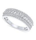 Diamond Three Row Baguette Ring (1/2 ct. ) in 14k White Gold