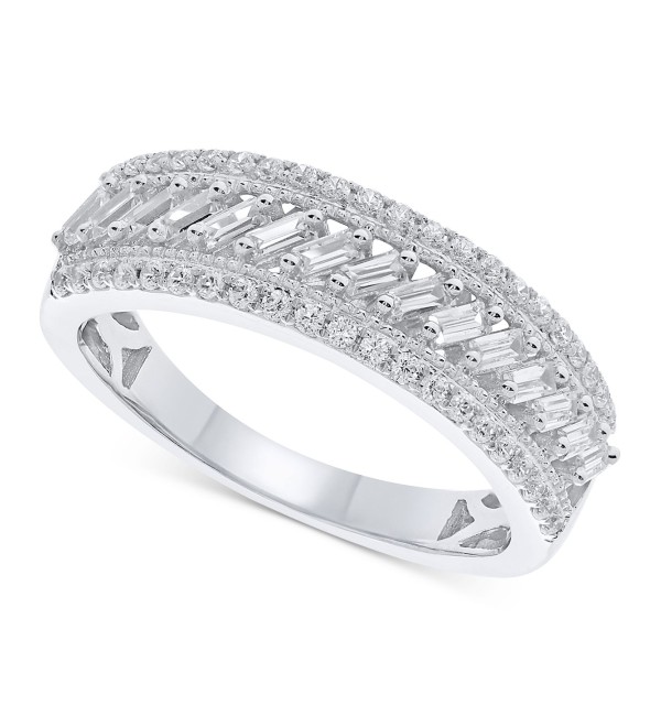 Diamond Three Row Baguette Ring (1/2 ct. ) in 14k White Gold