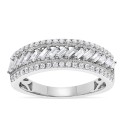 Diamond Three Row Baguette Ring (1/2 ct. ) in 14k White Gold