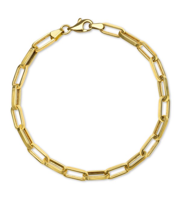 Paperclip Link Chain Bracelet in 14k Gold