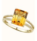 Citrine (3.0 ct. ) & Diamond (1/10 ct. ) Ring in 14k Gold