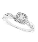 Diamond Princess Twist-Shank Engagement Ring (1/4 ct. ) in 14k White gold